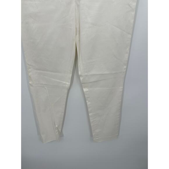 Michael Kors White Slim Fit Pants Cotton Blend Stretch Zipper Pockets Size 6 NWT - Picture 3 of 9